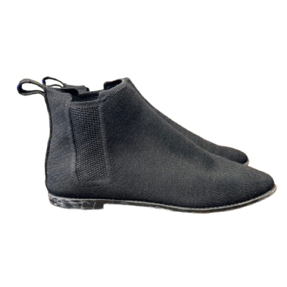 Rothy’s Merino Ankle Boots Black | Sustainable Knit Chelsea Boot-Size 10.5